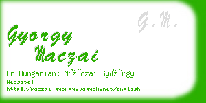 gyorgy maczai business card